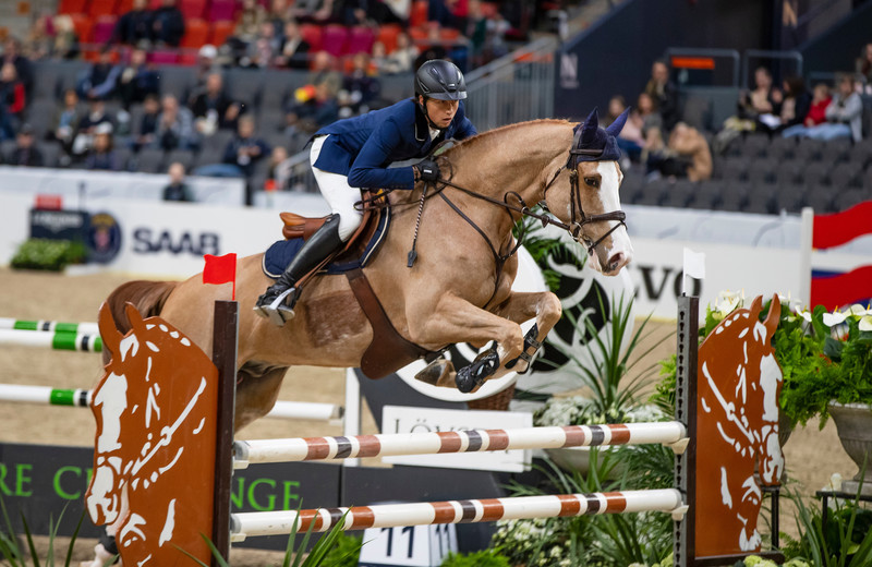 GHOST DE RÉVILLE (Président/Orlando – naisseur : E.U.R.L. Équi Creuse à FR-23170 Lussat) et Martin Fuchs à Göteborg 2019 (photo (c) Dirk Caremans)