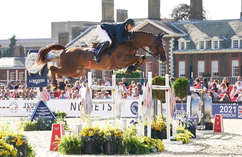 Gregory Wathelet se classe 4ème au GP Global Champions Tour de Londres avec FAUT-IL DES 7 VALLONS (photo: Paris Panthers)