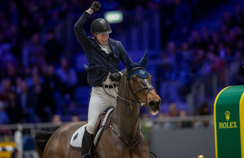 McLain Ward (US) et HH AZUR GARDEN’S HORSE E.O. (Thunder van de Zuuthoeve x Sir Lui) remportent le GP Rolex 2022 du CHI de Genève (photo : Dirk Caremans)