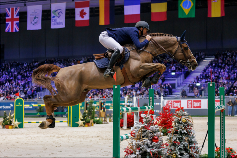 Grégory Wathelet et FAUT-IL DES 7 VALLONS (Comme Il Faut x Double Espoir) au CHI Genève ce 11 décembre 2021 (Dirk Caremans)