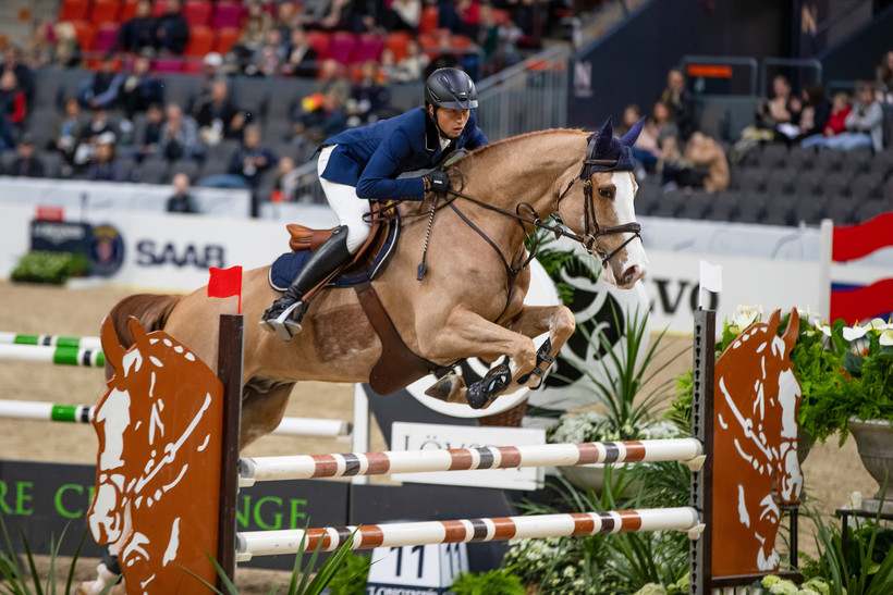 GHOST DE RÉVILLE (Président/Orlando – naisseur : E.U.R.L. Équi Creuse à FR-23170 Lussat) et Martin Fuchs à Göteborg 2019 (photo (c) Dirk Caremans)