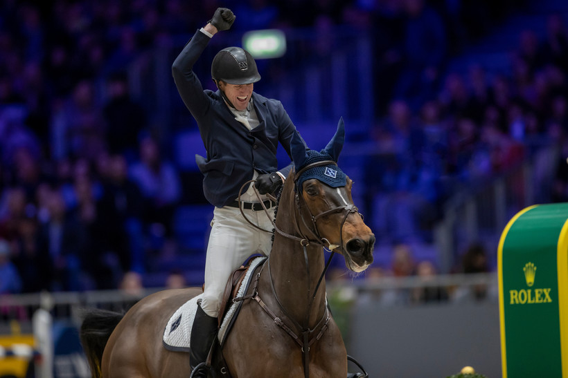 McLain Ward (US) et HH AZUR GARDEN’S HORSE E.O. (Thunder van de Zuuthoeve x Sir Lui) remportent le GP Rolex 2022 du CHI de Genève (photo : Dirk Caremans)