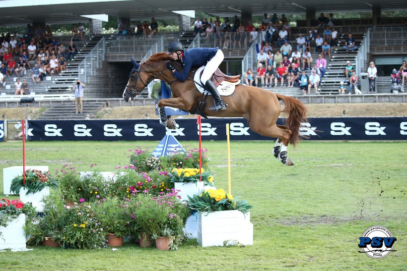 VIVALDI DU DOM (Casall/Veneur du Prelet – naisseur: D. Masson à FR-59230 Saint-Amand-les-Eaux) et Harry Charles (GBR), champion d'Europe YR (photo (c) PSV)